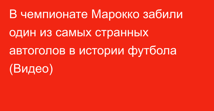 В чемпионате Марокко забили один из самых странных автоголов в истории футбола (Видео)