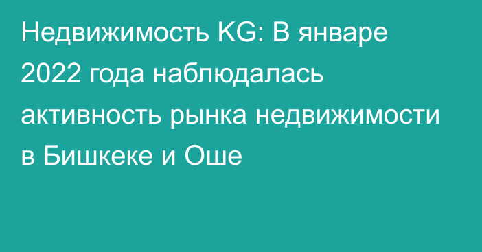Недвижимость KG: В январе 2022 года наблюдалась активность рынка недвижимости в Бишкеке и Оше