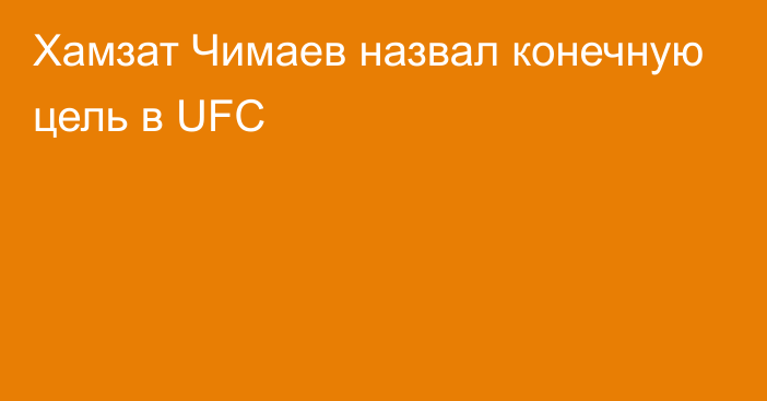 Хамзат Чимаев назвал конечную цель в UFC