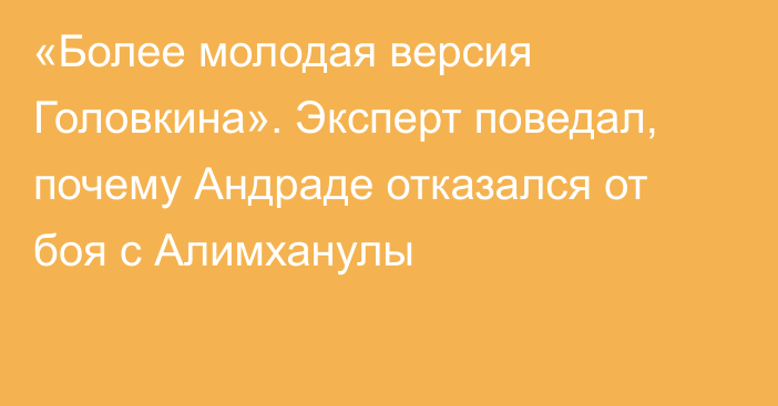 «Более молодая версия Головкина». Эксперт поведал, почему Андраде отказался от боя с Алимханулы