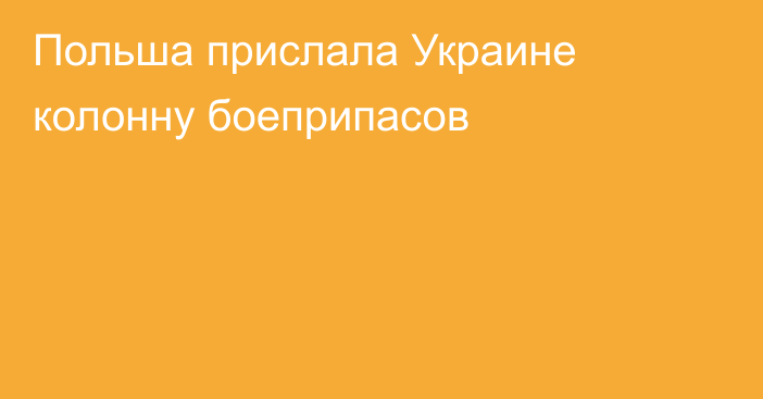 Польша прислала Украине колонну боеприпасов