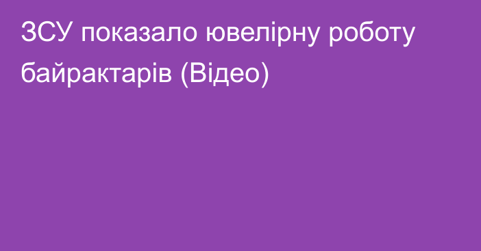 ЗСУ показало ювелірну роботу байрактарів (Відео)