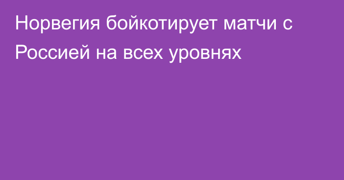 Норвегия бойкотирует матчи с Россией на всех уровнях