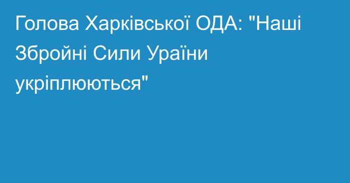 Голова Харківської ОДА: 