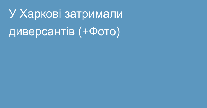 У Харкові затримали диверсантів (+Фото)