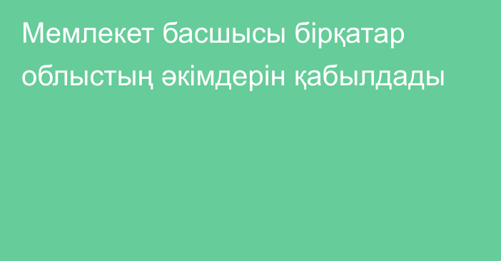 Мемлекет басшысы бірқатар облыстың әкімдерін қабылдады