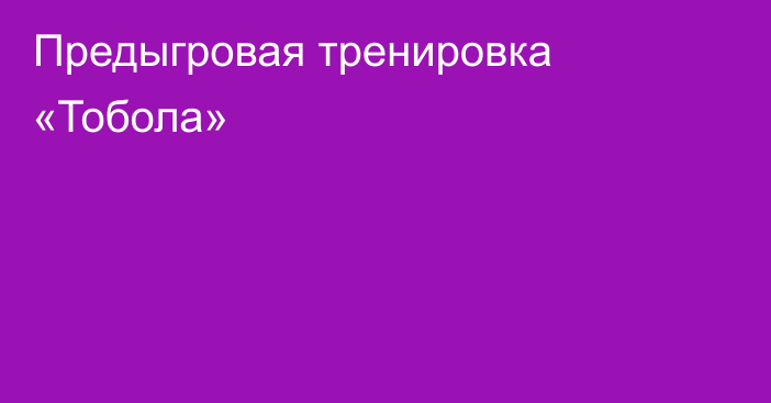 Предыгровая тренировка «Тобола»