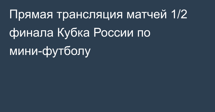 Прямая трансляция матчей 1/2 финала Кубка России по мини-футболу