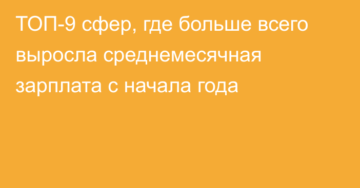 ТОП-9 сфер, где больше всего выросла среднемесячная зарплата с начала года