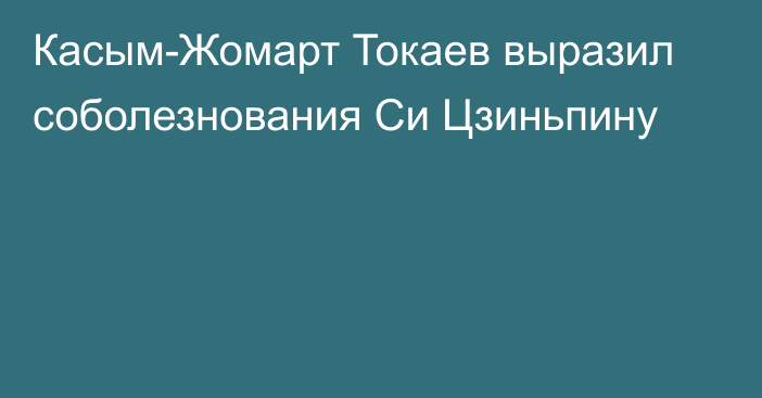 Касым-Жомарт Токаев выразил соболезнования Си Цзиньпину