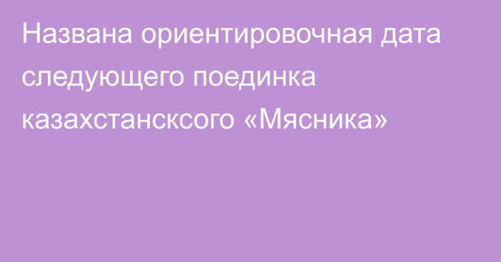 Названа ориентировочная дата следующего поединка казахстансксого «Мясника»