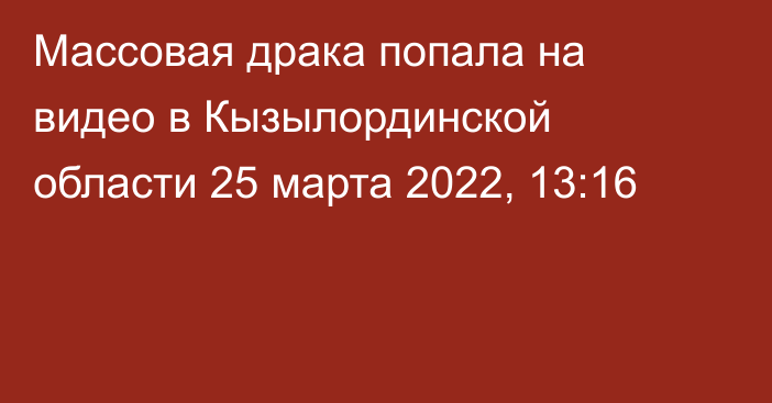 Массовая драка попала на видео в Кызылординской области
                25 марта 2022, 13:16