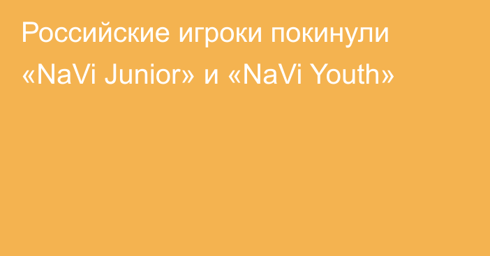 Российские игроки покинули «NaVi Junior» и «NaVi Youth»