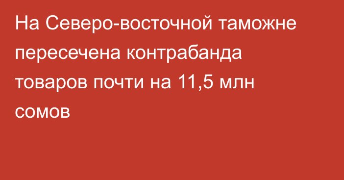 На Северо-восточной таможне пересечена контрабанда товаров почти на 11,5 млн сомов