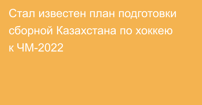 Стал известен план подготовки сборной Казахстана по хоккею к ЧМ-2022