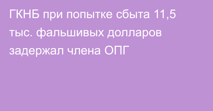 ГКНБ при попытке сбыта 11,5 тыс. фальшивых долларов задержал члена ОПГ