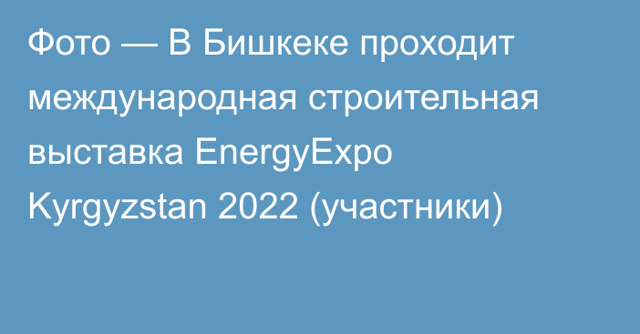 Фото — В Бишкеке проходит международная строительная выставка EnergyExpo Kyrgyzstan 2022 (участники)