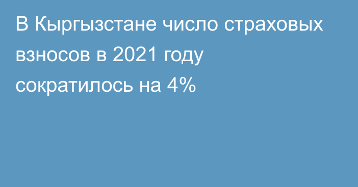 В Кыргызстане число страховых взносов в 2021 году сократилось на 4% 