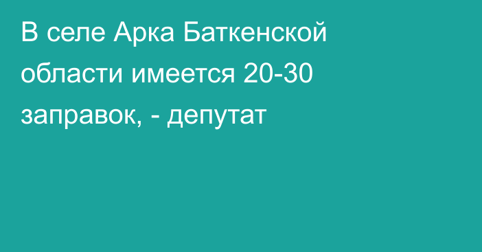 В селе Арка Баткенской области имеется 20-30 заправок, - депутат