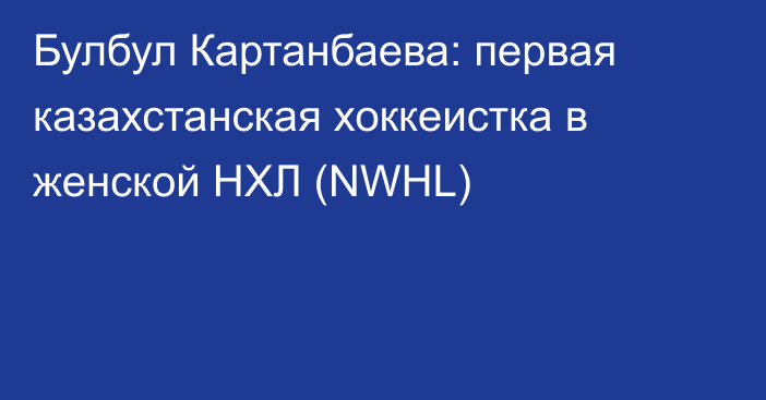 Булбул Картанбаева: первая казахстанская хоккеистка в женской НХЛ (NWHL)