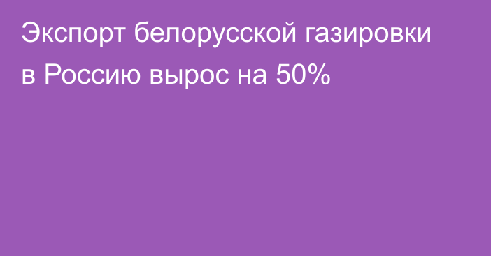 Экспорт белорусской газировки в Россию вырос на 50%