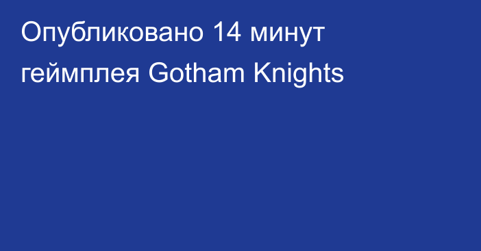 Опубликовано 14 минут геймплея Gotham Knights