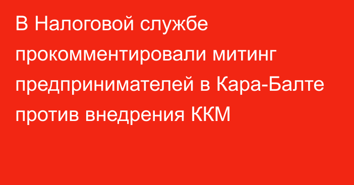 В Налоговой службе прокомментировали митинг предпринимателей в Кара-Балте против внедрения ККМ