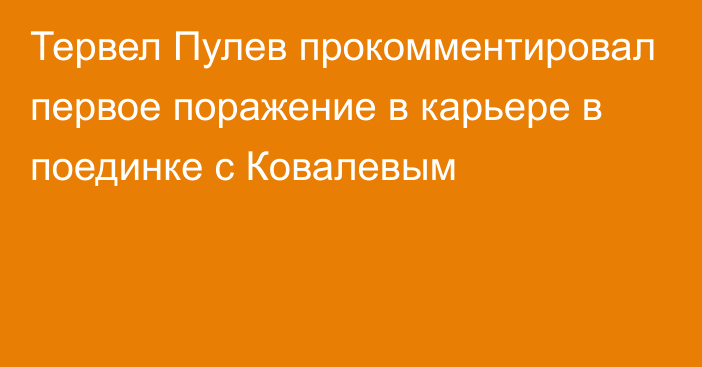 Тервел Пулев прокомментировал первое поражение в карьере в поединке с Ковалевым