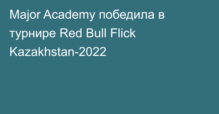 Major Academy победила в турнире Red Bull Flick Kazakhstan-2022