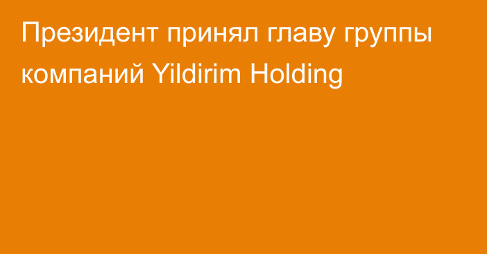 Президент принял главу группы компаний Yildirim Holding