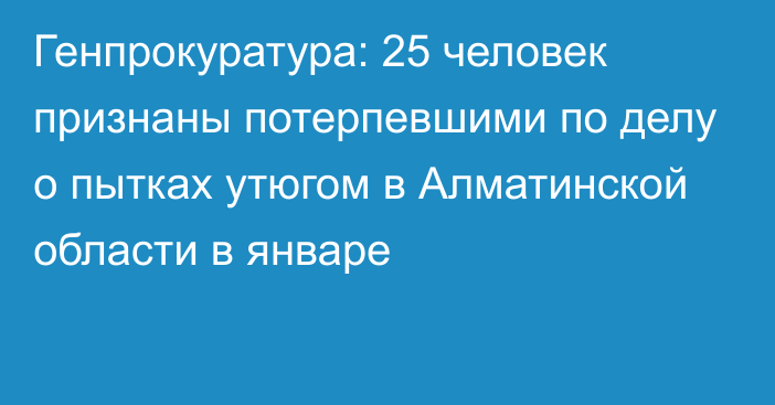 Генпрокуратура: 25 человек признаны потерпевшими по делу о пытках утюгом в Алматинской области в январе
