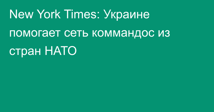 New York Times: Украине помогает сеть коммандос из стран НАТО