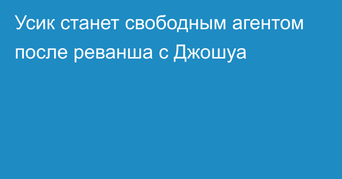 Усик станет свободным агентом после реванша с Джошуа