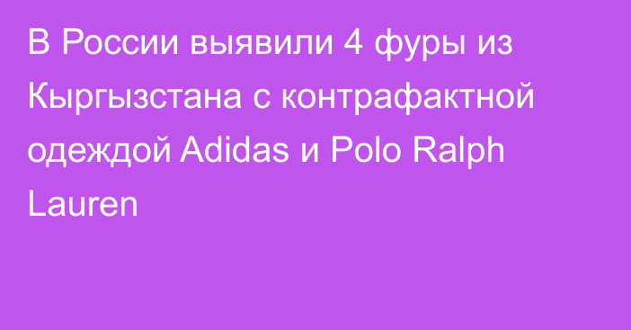 В России выявили 4 фуры из Кыргызстана с контрафактной одеждой Adidas и Polo Ralph Lauren