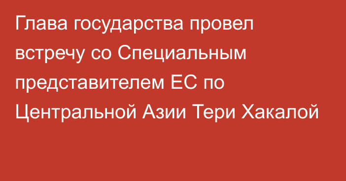 Глава государства провел встречу со Специальным представителем ЕС по Центральной Азии Тери Хакалой