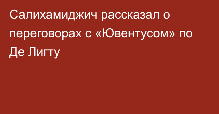 Салихамиджич рассказал о переговорах с «Ювентусом» по Де Лигту