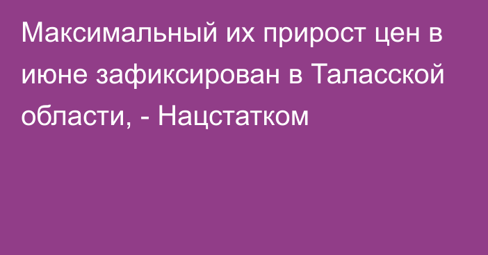 Максимальный их прирост цен в июне зафиксирован в Таласской области, - Нацстатком