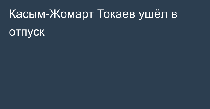 Касым-Жомарт Токаев ушёл в отпуск