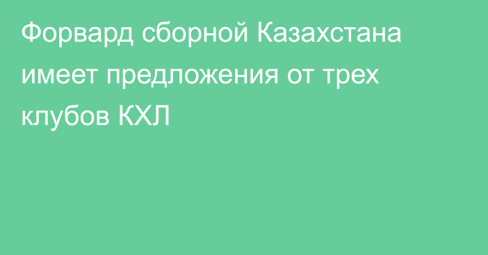 Форвард сборной Казахстана имеет предложения от трех клубов КХЛ