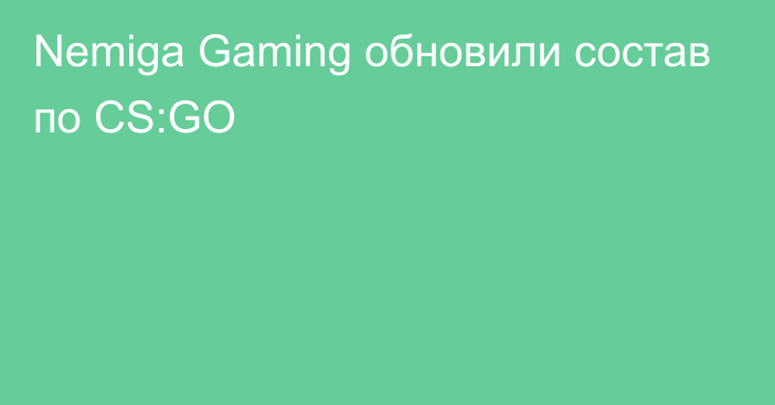 Nemiga Gaming обновили состав по CS:GO