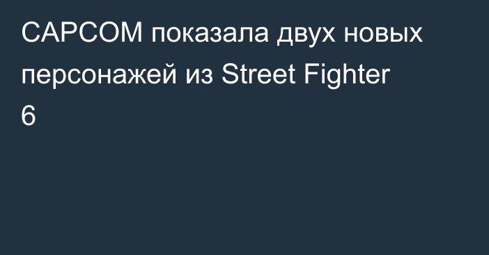 CAPCOM показала двух новых персонажей из Street Fighter 6