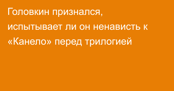 Головкин признался, испытывает ли он ненависть к «Канело» перед трилогией