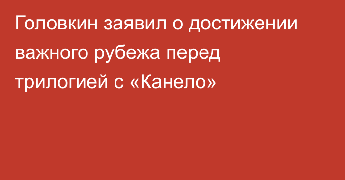 Головкин заявил о достижении важного рубежа перед трилогией с «Канело»