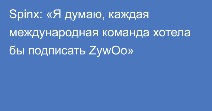 Spinx: «Я думаю, каждая международная команда хотела бы подписать ZywOo»