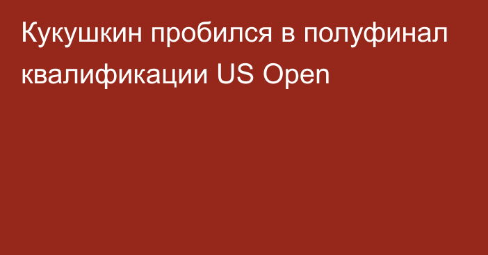 Кукушкин пробился в полуфинал квалификации US Open