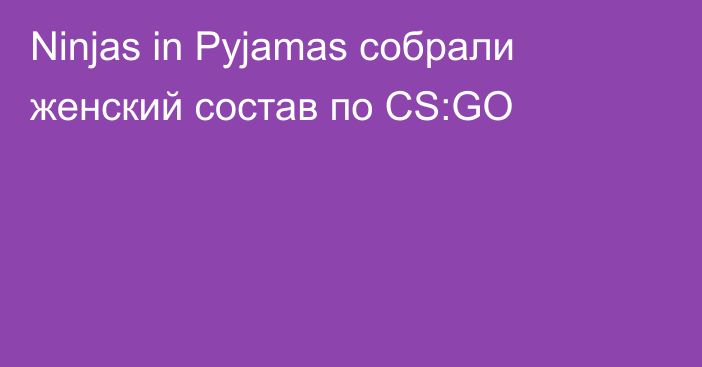 Ninjas in Pyjamas собрали женский состав по CS:GO