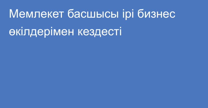 Мемлекет басшысы ірі бизнес өкілдерімен кездесті