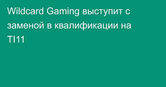 Wildcard Gaming выступит с заменой в квалификации на TI11