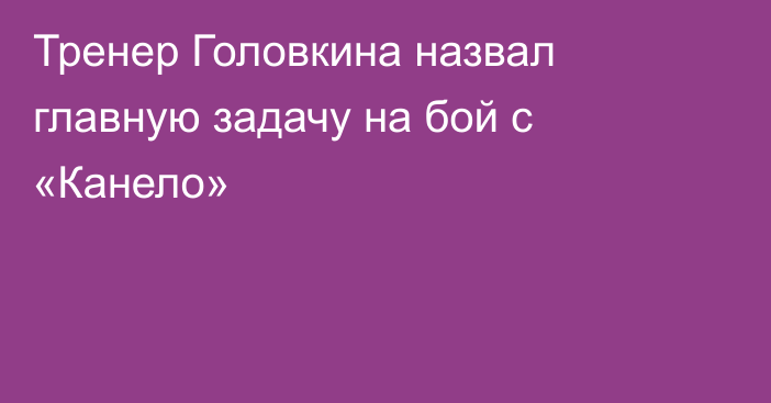 Тренер Головкина назвал главную задачу на бой с «Канело»