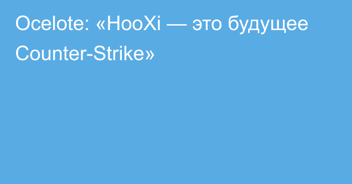 Ocelote: «HooXi — это будущее Counter-Strike»